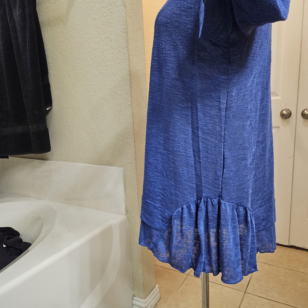 Nally & Millie Blue Lightweight Ruffle Hem Top – Size S/M NWT - Picture 7 of 13